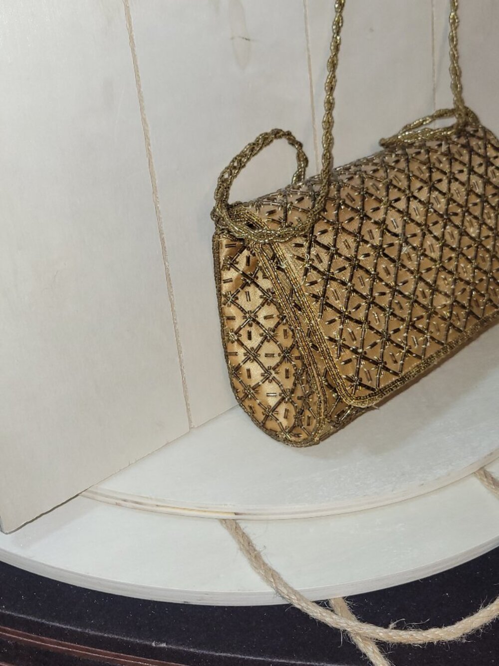 Carlo Fellini Gold-Tone Clutch with Strap and Textile & Bead-Embroidered Clutch - Picture 2 of 16